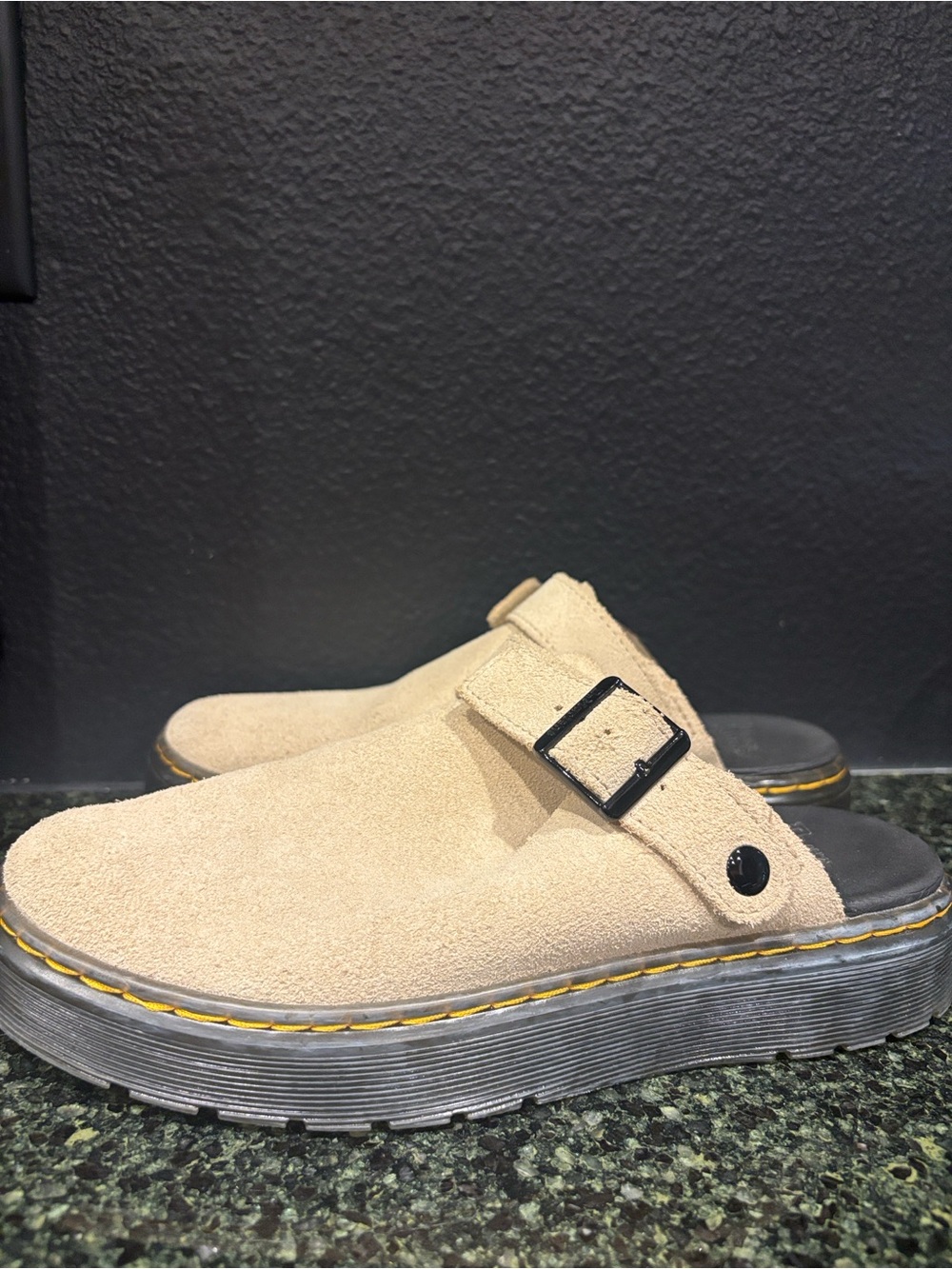 Dr. Martens Beige Suede Clogs - Picture 3 of 9